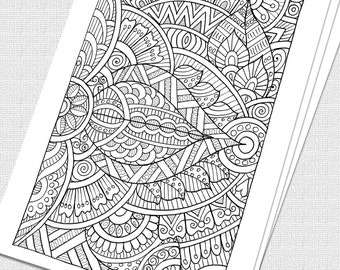 Abstract Zentangle Pattern Design, Printable Adult Coloring Page, Printable Art, Doodle Art, Digital Download, Calm, Relaxing, Art Therapy