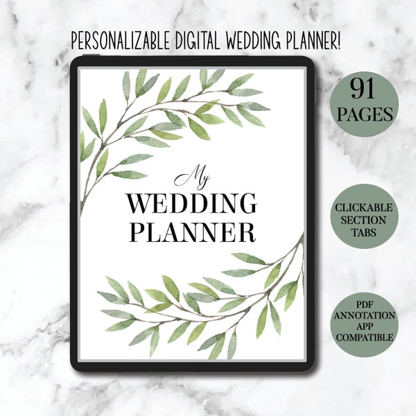 Digital Wedding Planner, Goodnotes & Notability Wedding Planner, Wedding Organization, Wedding Binder, PDF Wedding Planner, DIY Wedding
