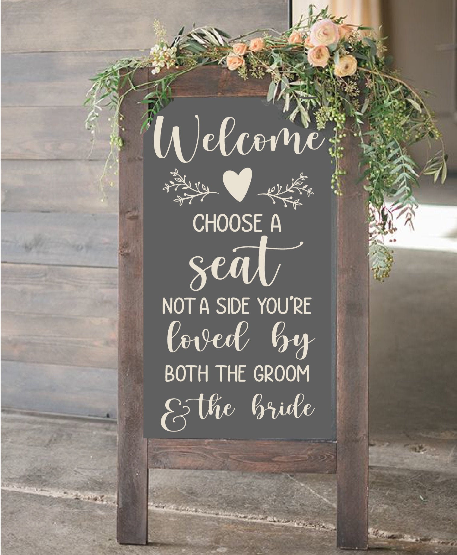 Pick A Seat Not A Side Wedding Seat Sign Template - Artful Life