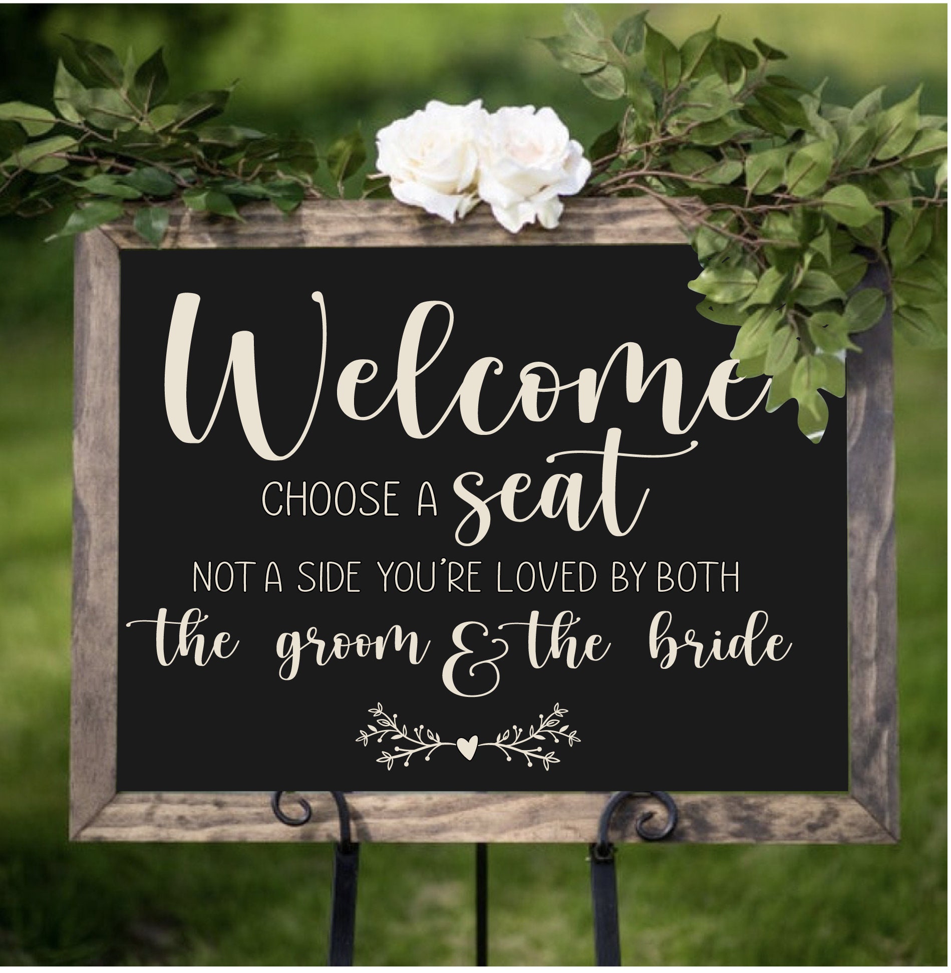 Pick A Seat Not A Side Wedding Seat Sign Template - Artful Life