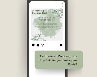 25 INSTAGRAM Posts: Ultimate Wedding Planning Tips | 25 Pre-done for you Instagram posts for wedding planning tip | 25 wedding planning tips