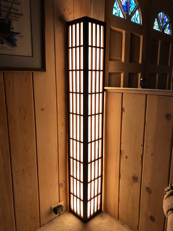 Shoji Corner Floor Lamp Shoji Corner Floor Lamp, Corner Floor Lamp With Shelves Uk
