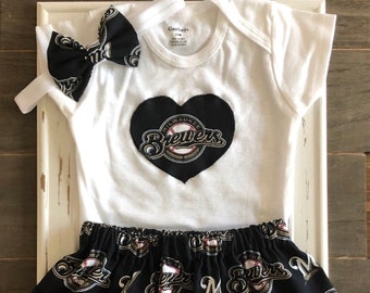 Brewers Baby, Brewers Baby Outfit, Milwaukee Brewers Baby Outfit, Brewers Onesie®, Milwaukee Brewers Baby Skirt