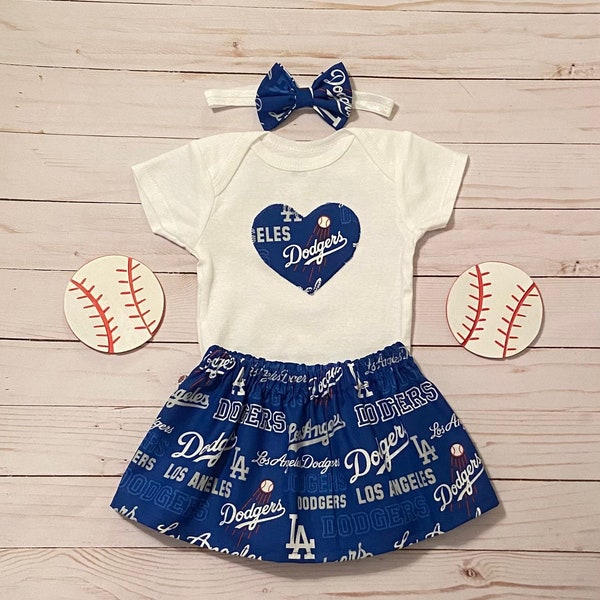 LA Dodgers Onesie® and Matching Skirt, Dodgers Baseball Outfit, Dodgers Baby, LA Dodgers Baby Outfit