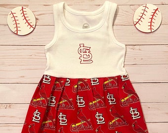 St. Louis Cardinals Dress, Stl Cardinals Baby Dress, Baby Dress, Toddler Dress, Baby Gift, Matching Dress and Headband