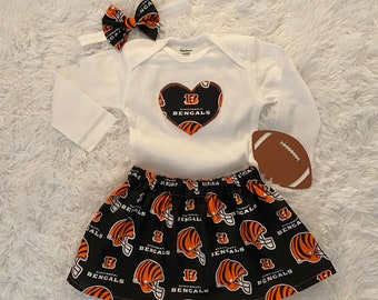 Cincinnati Bengals Baby, Cincinnati Bengals Outfit, Bengals Baby Girl, Cincinnati Bengals Baby Skirt, Bengals Onesie®