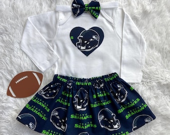 Seattle Seahawks Baby, Seattle Seahawks Baby Girl Outfit, Skirt, Fan Gear