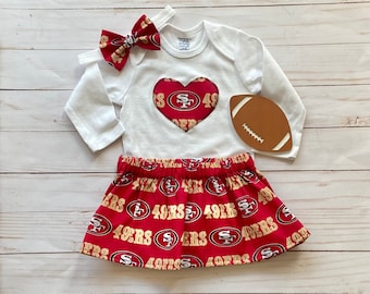 San Francisco 49ers Baby, 49ers Baby Girl, San Francisco 49ers Baby Outfit, 49ers Baby Skirt