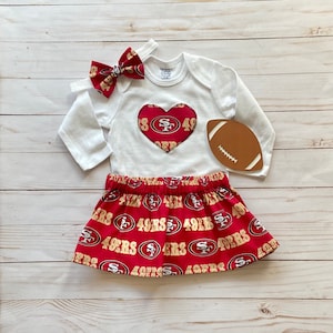 San Francisco 49ers Baby, 49ers Baby Girl, San Francisco 49ers Baby Outfit,  49ers Baby Skirt 