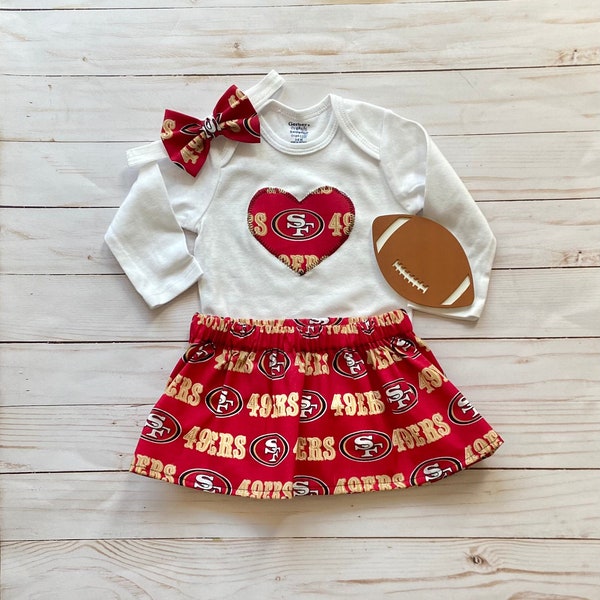 San Francisco 49ers Baby, 49ers Baby Girl, San Francisco 49ers Baby Outfit, 49ers Baby Skirt