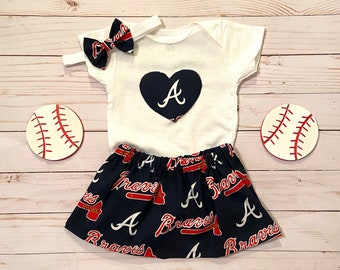 Atlanta Braves Baby Outfit, Atlanta Braves Baby, Atlanta Braves Skirt, Braves Baby Girl