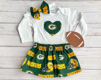 Green Bay Packers Baby Outfit, Green Bay Packers Baby Girl, Packers Baby, Green Bay Packers Skirt