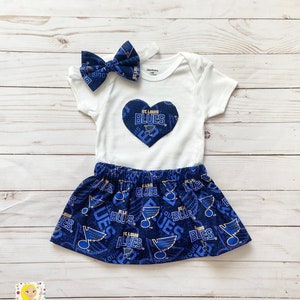 Baby Girls St. Louis Blues Onesie®, St. Louis Blues Baby Outfit, St. Louis Blues Baby Skirt, St. Louis Blues Apparel, Blues Headband