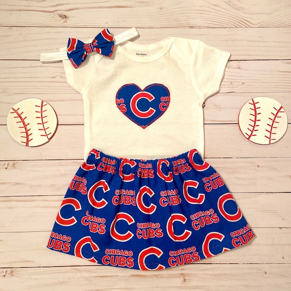 Chicago Cubs Outfit, Chicago Cubs Baby Skirt, Chicago Cubs Baby Outfit, Cubs Baby Girl
