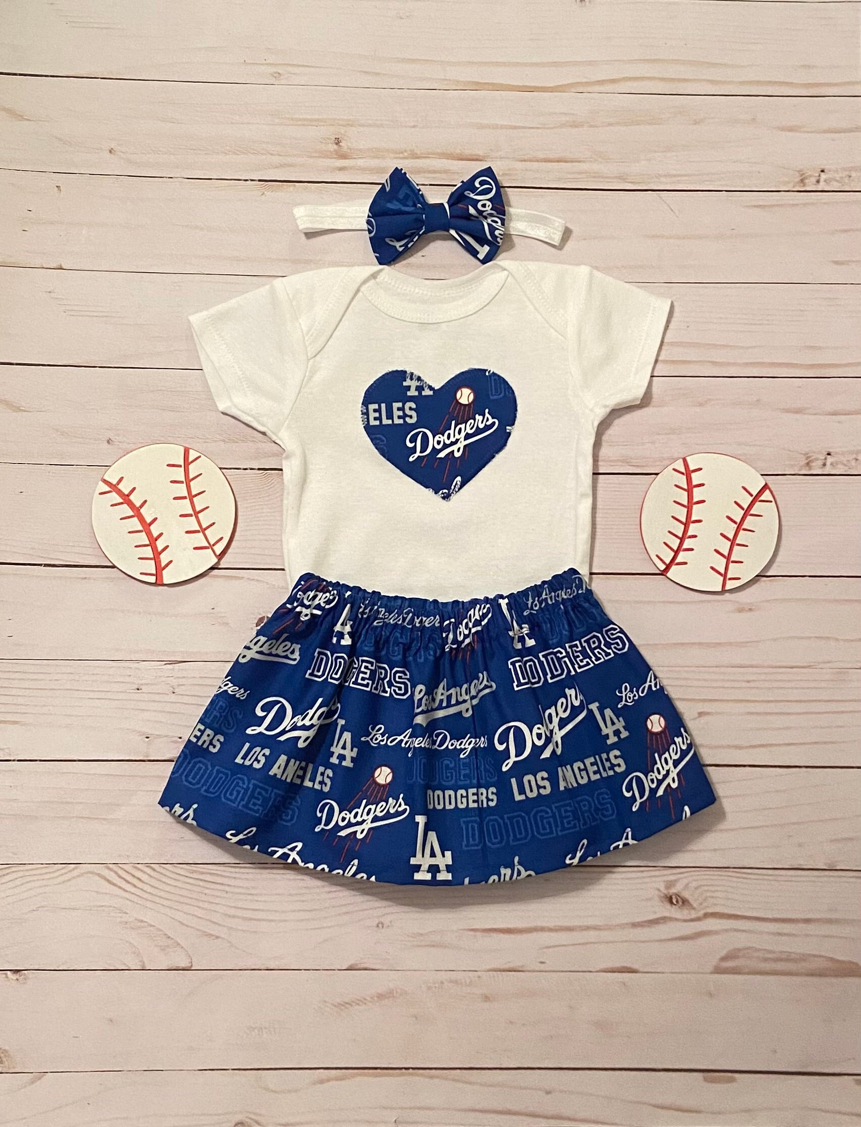 LA Dodgers Onesie and Matching Skirt Dodgers Baseball Outfit 