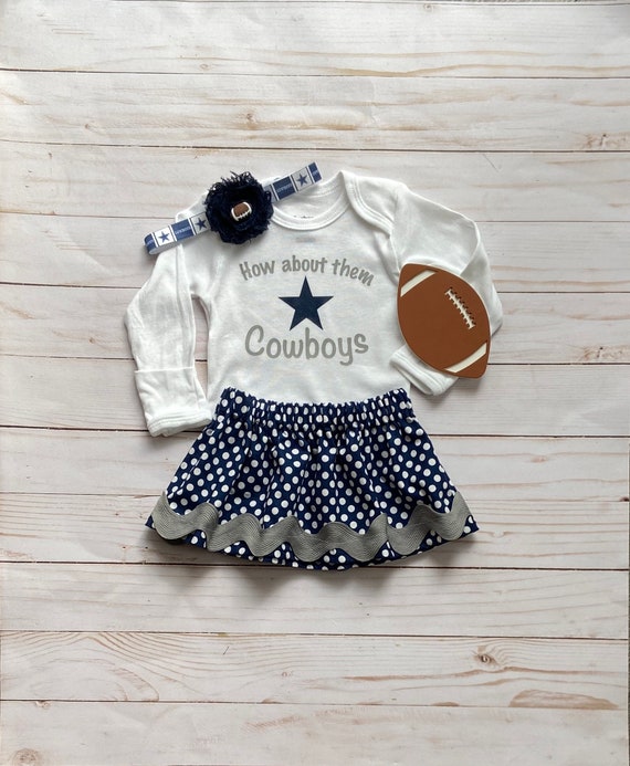 Personalized Bodysuit and Headband. Dallas Cowboys Baby Girl Skirt 