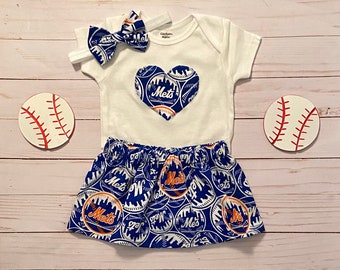 Mets Baby Outfit, Mets Baby Girl, Mets Baby, New York Mets Baby Outfit, New York Mets Skirt