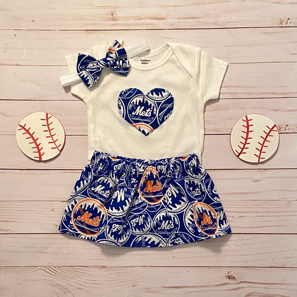 Mets Baby Outfit, Mets Baby Girl, Mets Baby, New York Mets Baby Outfit, New York Mets Skirt