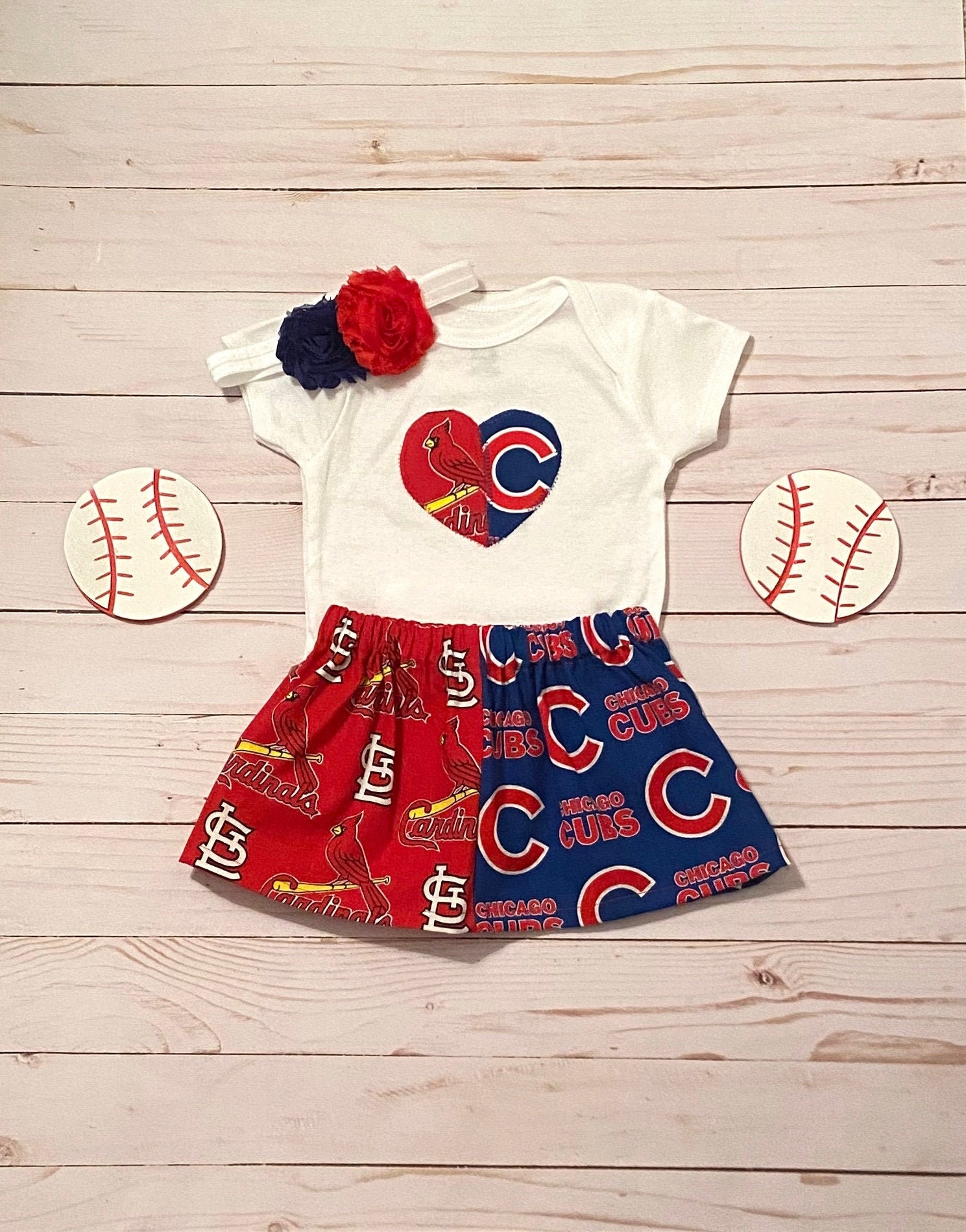Cardinals and Cubs House Divided Outfit House Divided Baby 