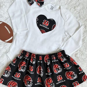 Cincinnati Bengals Baby, Cincinnati Bengals Outfit, Bengals Baby Girl, Cincinnati Bengals Baby Skirt, Bengals Onesie® image 2