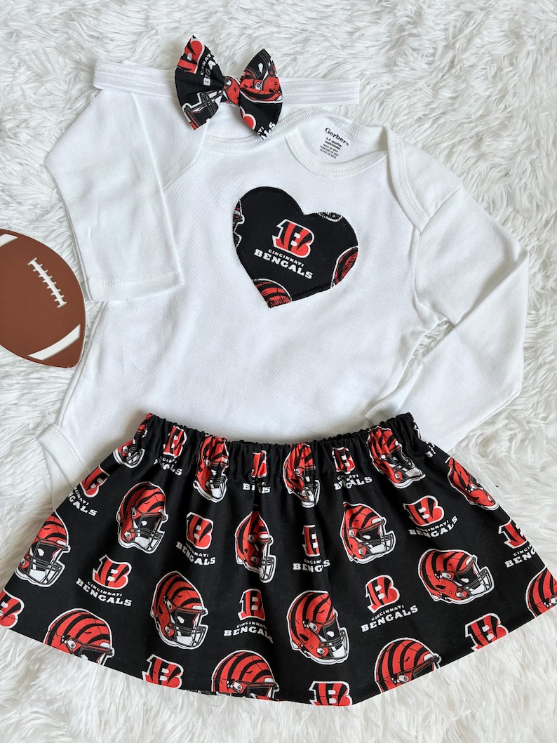 Cincinnati Bengals Baby, Cincinnati Bengals Outfit, Bengals Baby Girl, Cincinnati Bengals Baby Skirt, Bengals Onesie® image 2