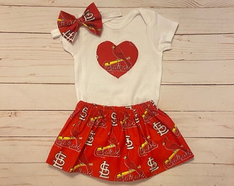 St. Louis Cardinals Onesie, Stl Onesie, St. Louis Cardinals Skirt, Baby Onesie, St. Louis Cardinals Baby Clothes, Stl Cardinals Baby,