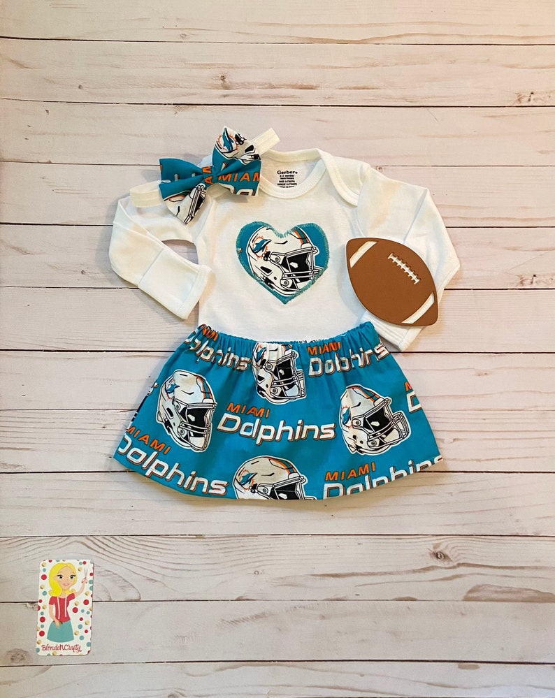 Miami Dolphins Baby Outfit, Miami Dolphins Skirt, Dolphins Baby Girl, Miami Dolphins Toddler Outfit Bild 1