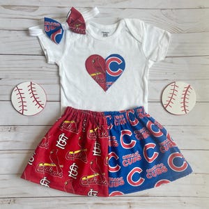 Cardinals and Cubs House Divided Outfit, House Divided Baby Outfit, Cardinals and Cubs Baby
