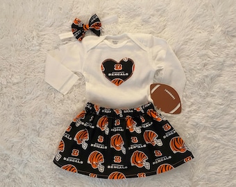 Cincinnati Bengals Baby, Cincinnati Bengals Outfit, Bengals Baby Girl, Cincinnati Bengals Baby Skirt, Bengals Onesie®
