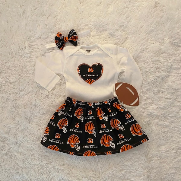 Cincinnati Bengals Baby, Cincinnati Bengals Outfit, Bengals Baby Girl, Cincinnati Bengals Baby Skirt, Bengals Onesie®