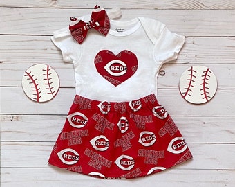 Cincinnati Reds Baby, Cincinnati Reds Baby Skirt, Cincinnati Reds Baby Outfit, Reds Baby