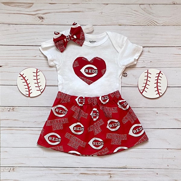 Cincinnati Reds Baby, Cincinnati Reds Baby Skirt, Cincinnati Reds Baby Outfit, Reds Baby