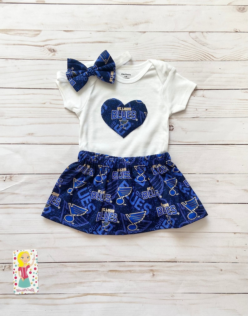 Baby Girls St. Louis Blues Onesie®, St. Louis Blues Baby Outfit, St. Louis Blues Baby Skirt, St. Louis Blues Apparel image 1
