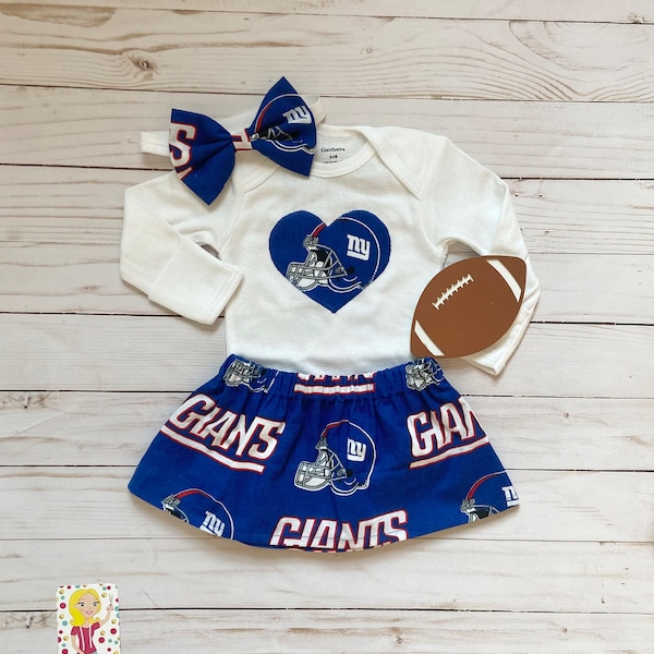 New York Giants Baby Outfit, New York Giants Baby Girl, New York Giants Skirt, Giants Baby Outfit