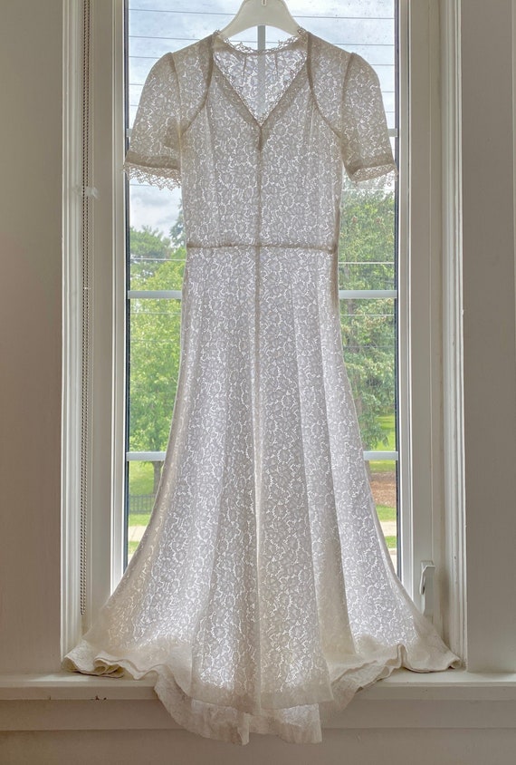slim fit dress slacks Fate by LFD Off White Belted Fit and Flare Lace Midi Dress main image 1