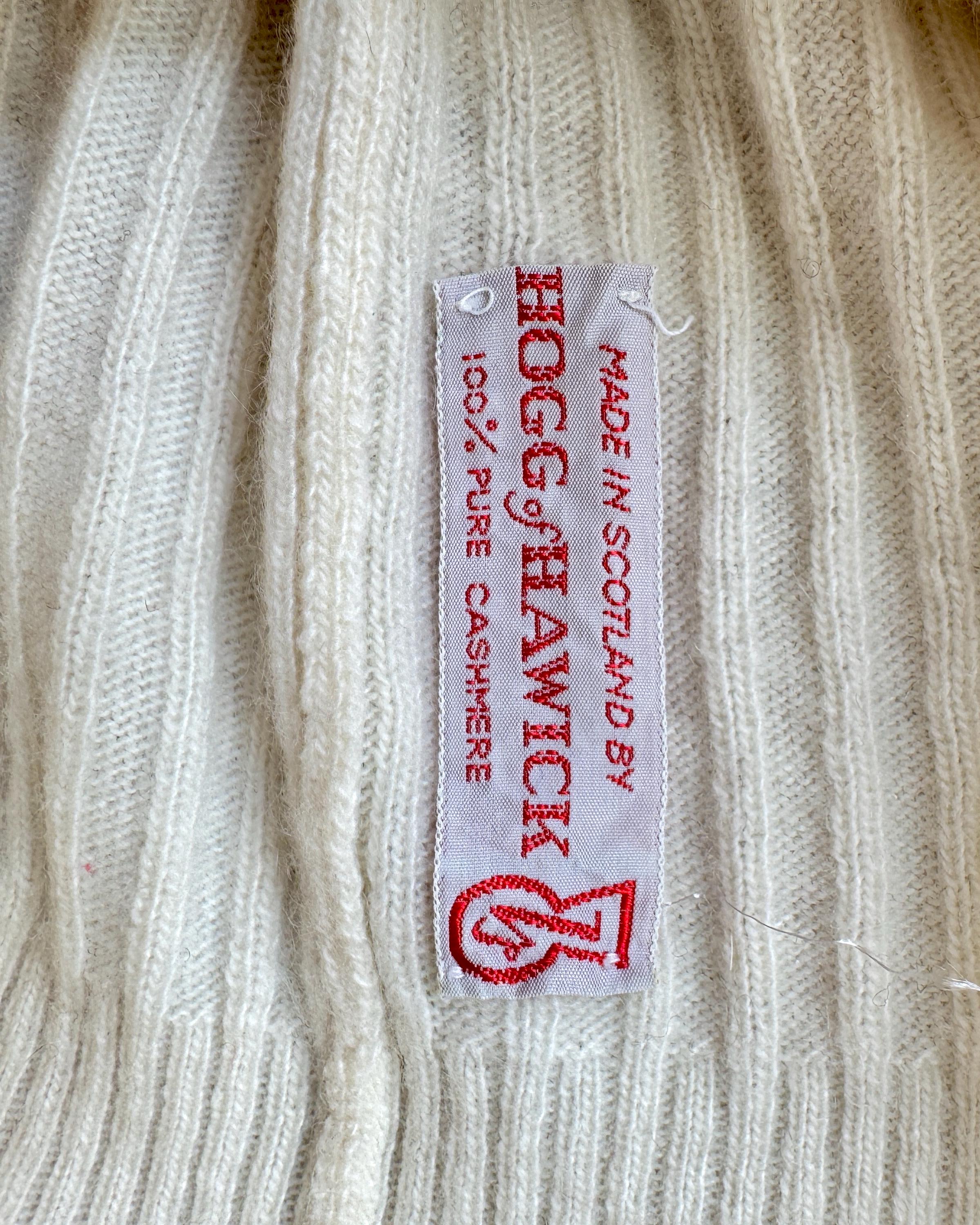 トップス 90s Cashemere Sweater Made in Scotland Vintage Scottish 100% Cashmere Ribbed Sweater - HOGG of HAWICK