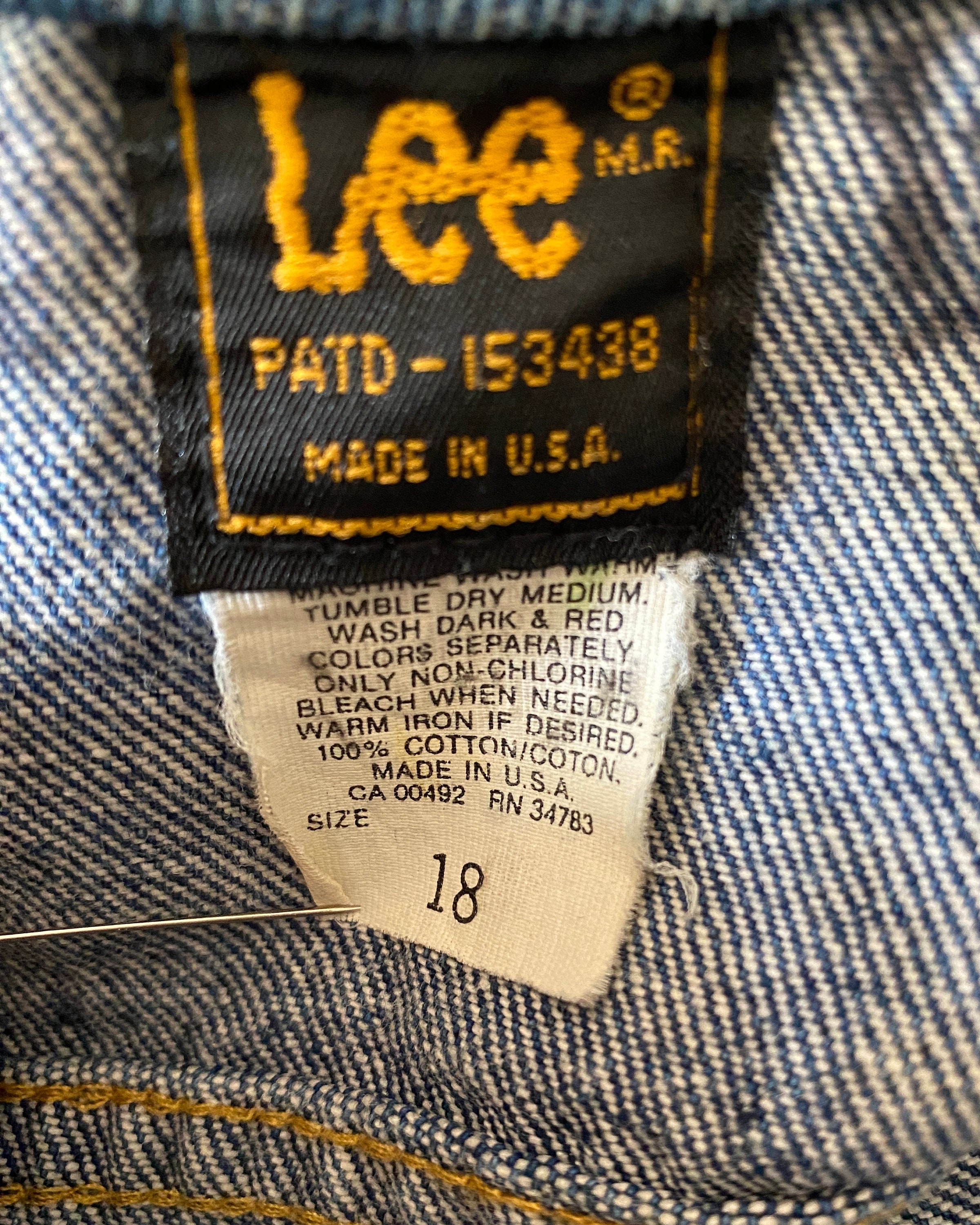 Vintage 1970s Lee Rider 101J # PATD-153438 Jean Jacket Made