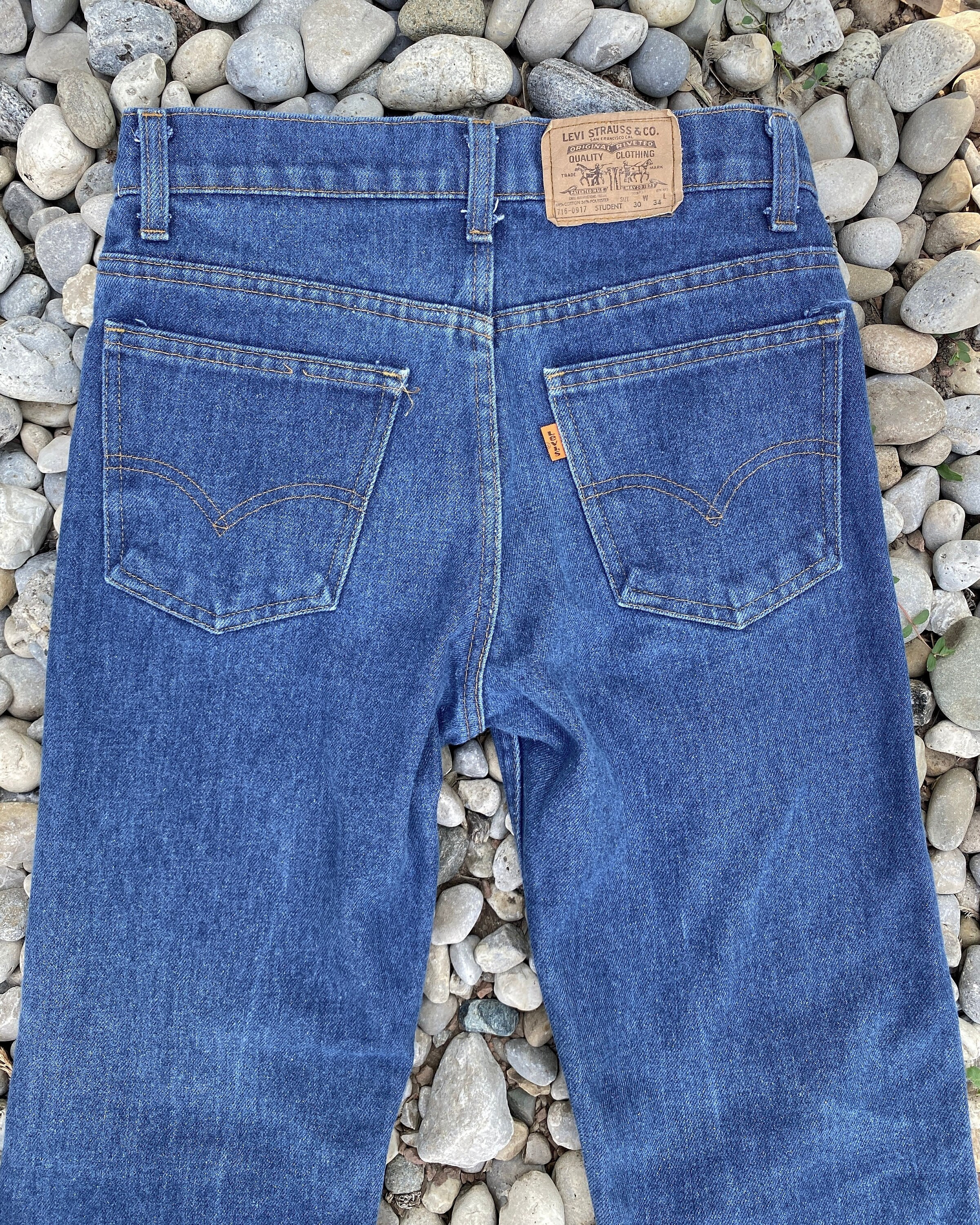 Vintage 1970s Levis Student 716-0917 Orange Tab Medium Wash - Etsy