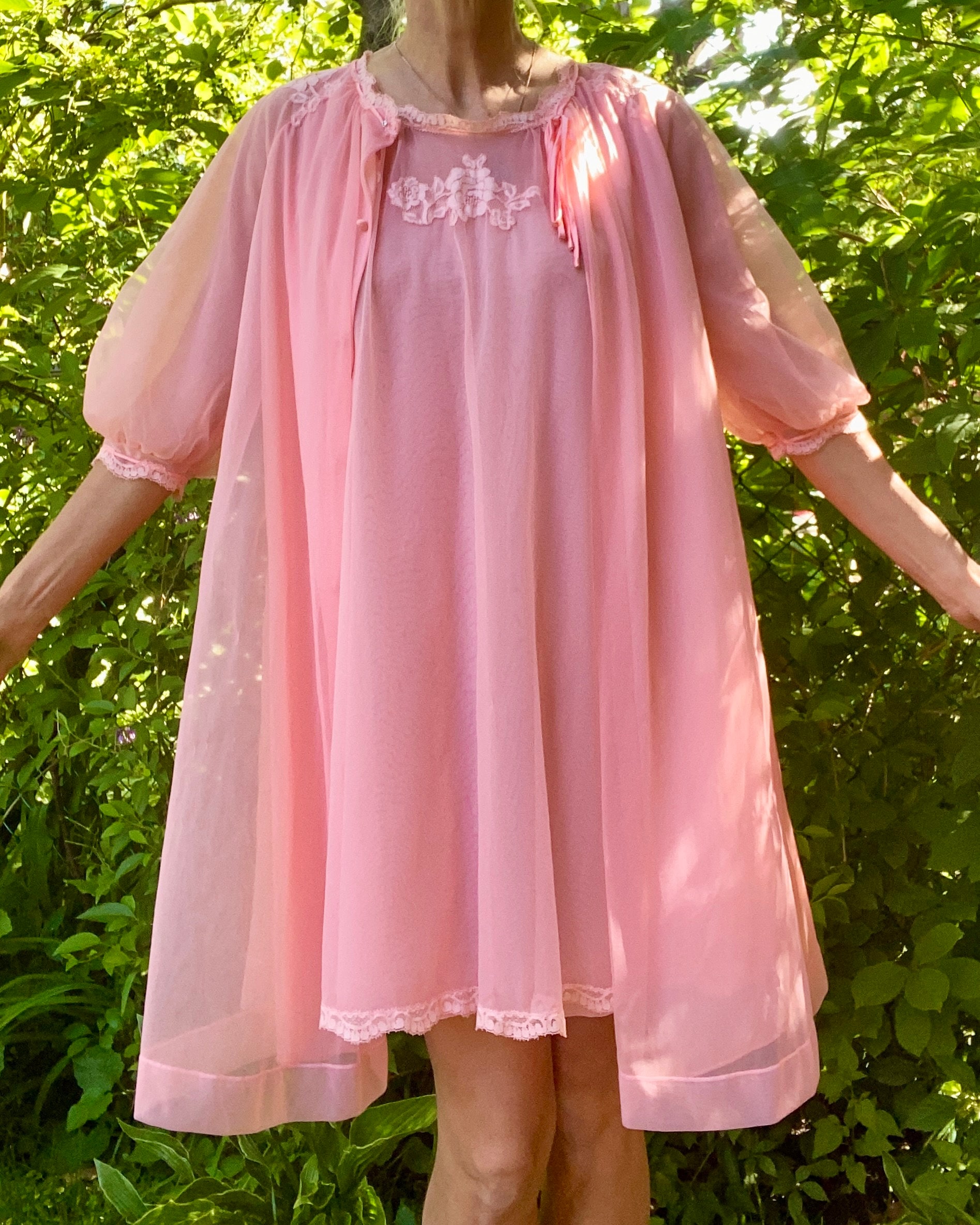 pink lace babydoll dress Sugar Thrillz Layered Ruffle Lace Trim Puff Sleeve Babydoll Dress