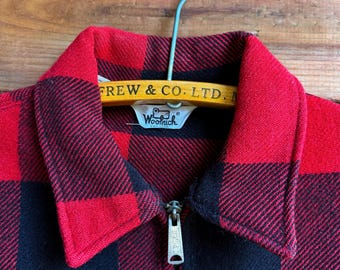 Vintage 1970s Woolrich Buffalo Check Plaid Wool Hunting Jacket