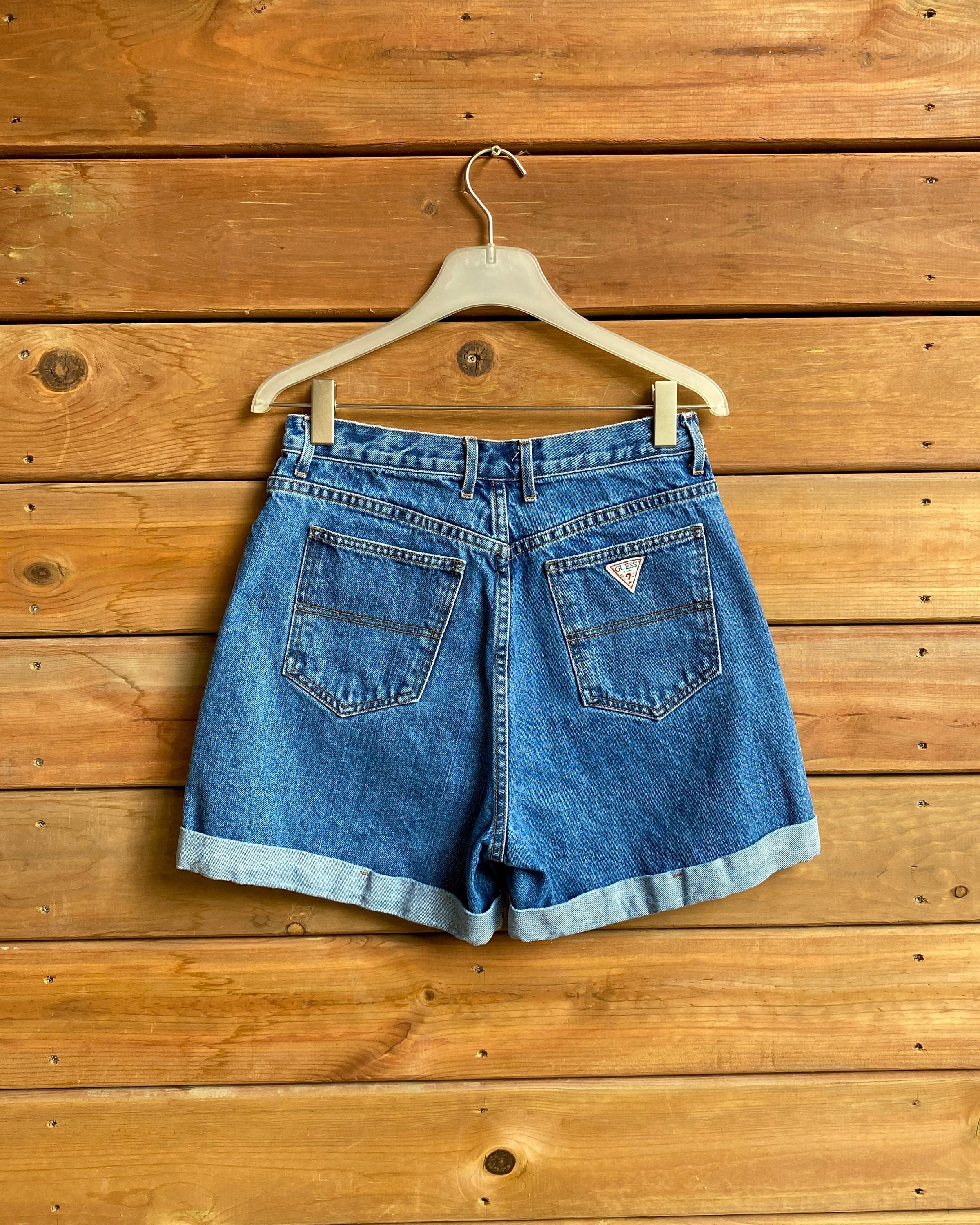 Vintage 1990s GUESS JEANS Cuffed Jean Shorts Dark Wash Size Vintage 1990s GUESS JEANS Cuffed Jean Shorts Dark Wash Size