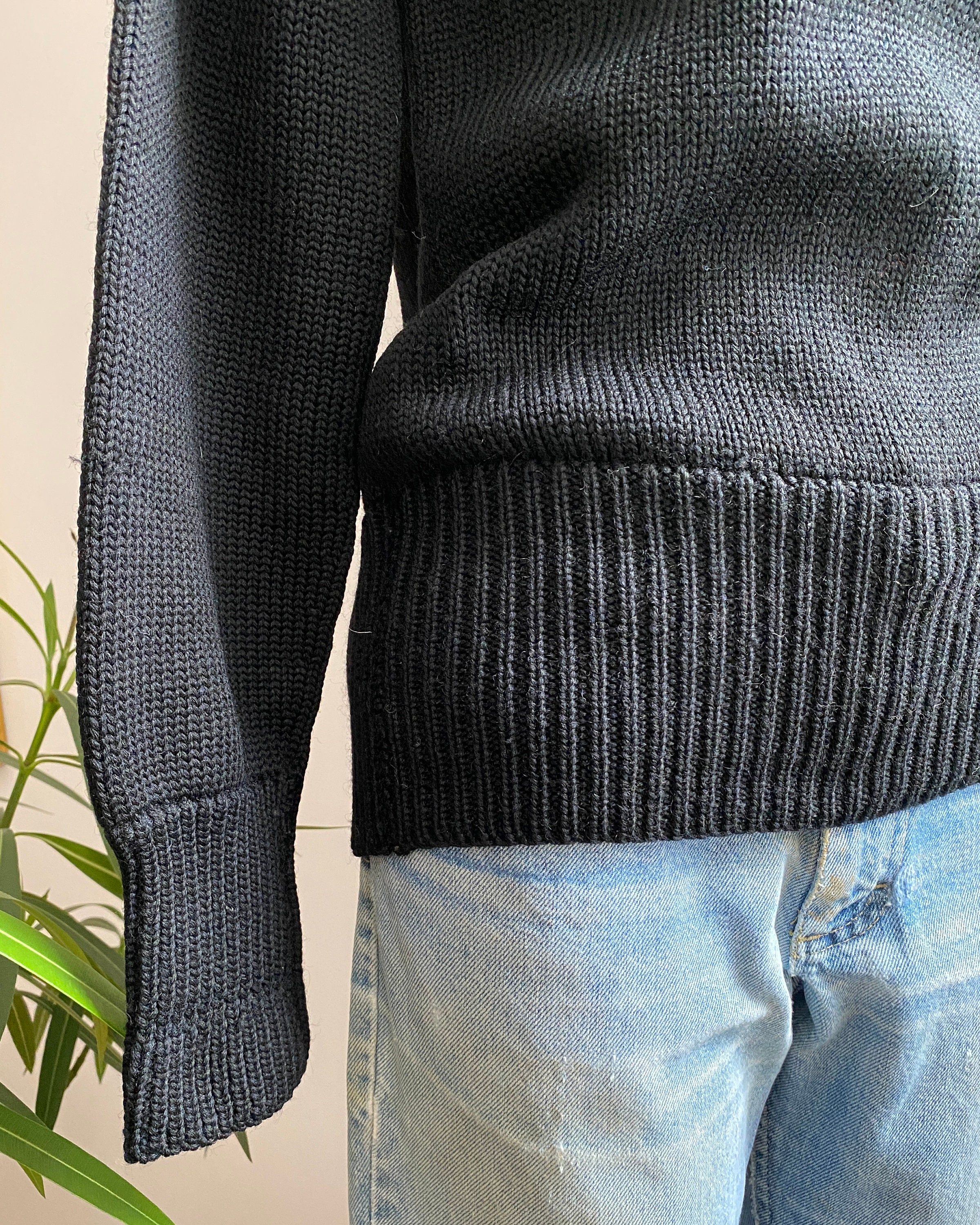 Vintage 1940s CHAMPION Knitwear Rochester Black Wool