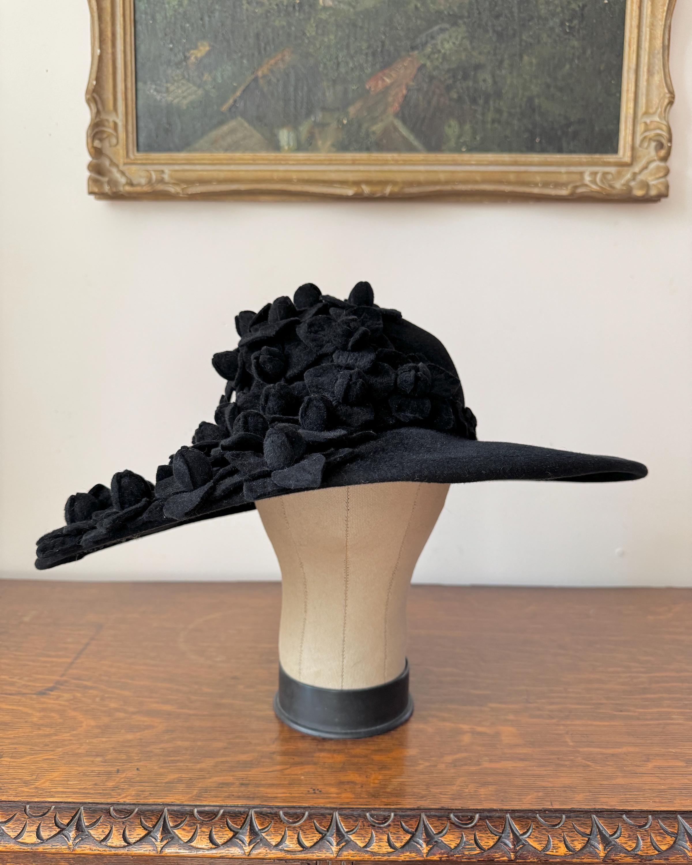EUC Vintage KOKIN of New York Elegant Wide-Brim Brown Floral Hat KOKIN Hats for Women for sale - eBay main image 3