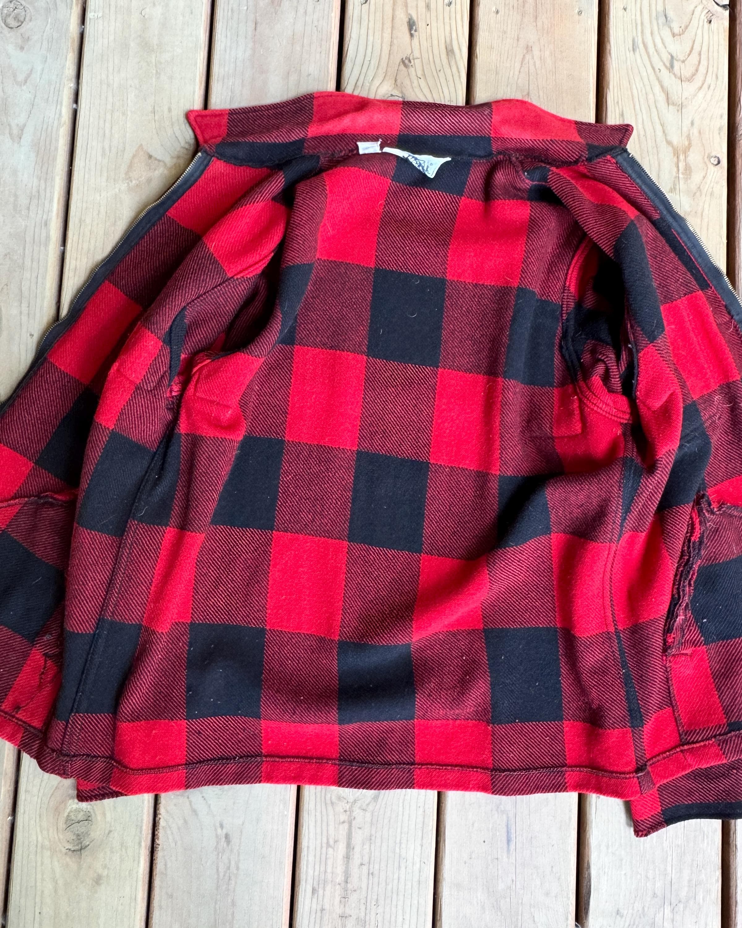 Vintage 1970s Woolrich Buffalo Check Plaid Wool Hunting Jacket