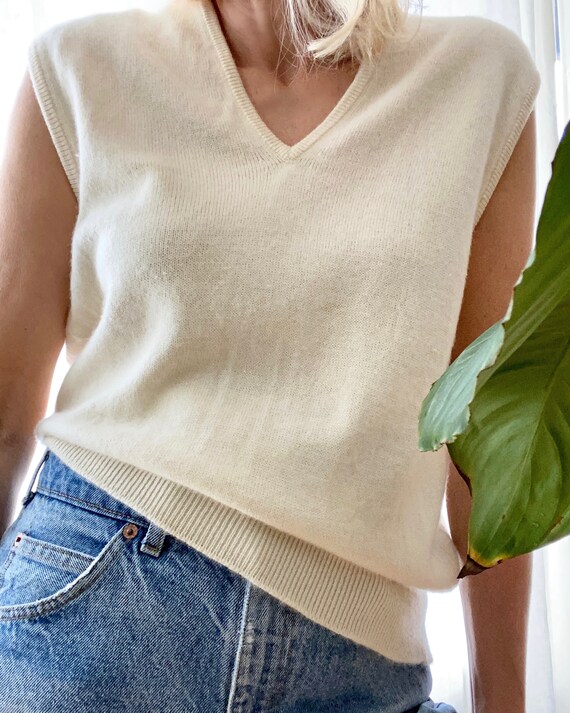 VINTAGE Cashmere VNeck Sweater Vest