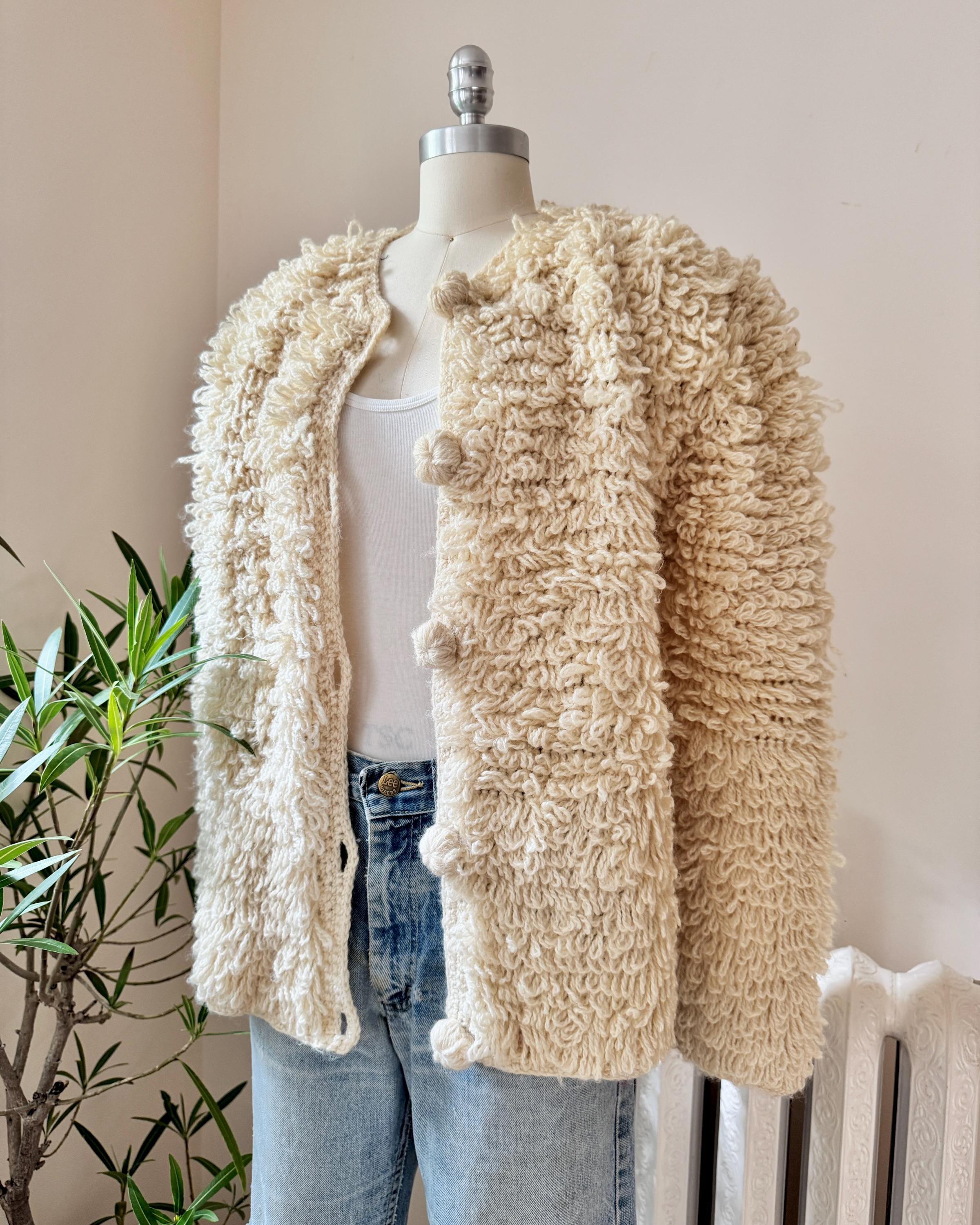 Loop Knit Shaggy Cardigan UK