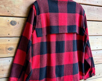 Vintage 1970s Woolrich Buffalo Check Plaid Wool Hunting Jacket