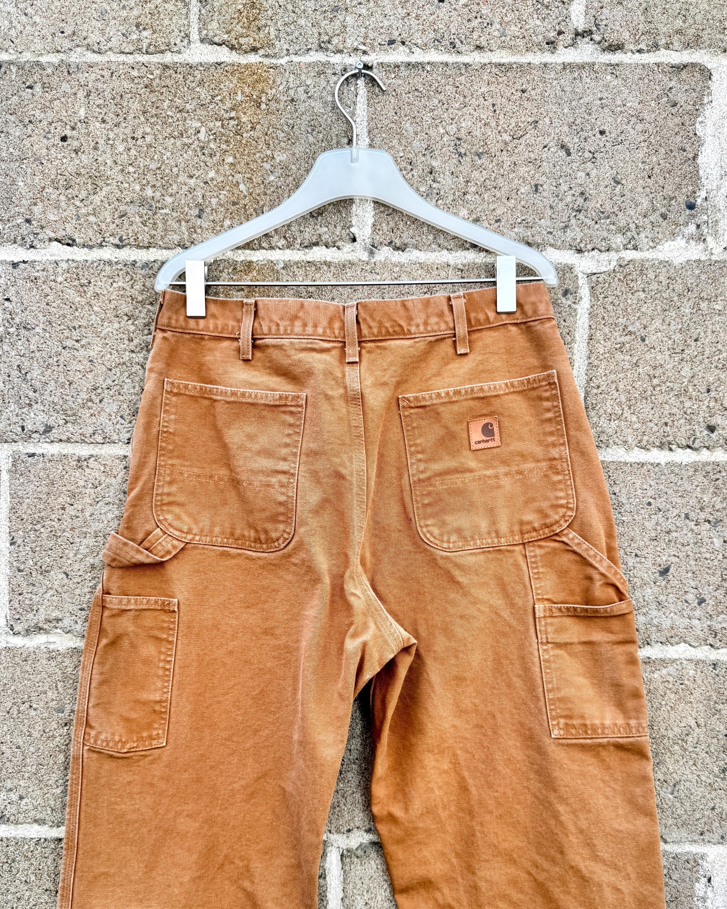 Carhartt 100yearsPainterPants カーハート Vintage Carhartt Leather Tab Tan Canvas Carpenter Work Pants Size
