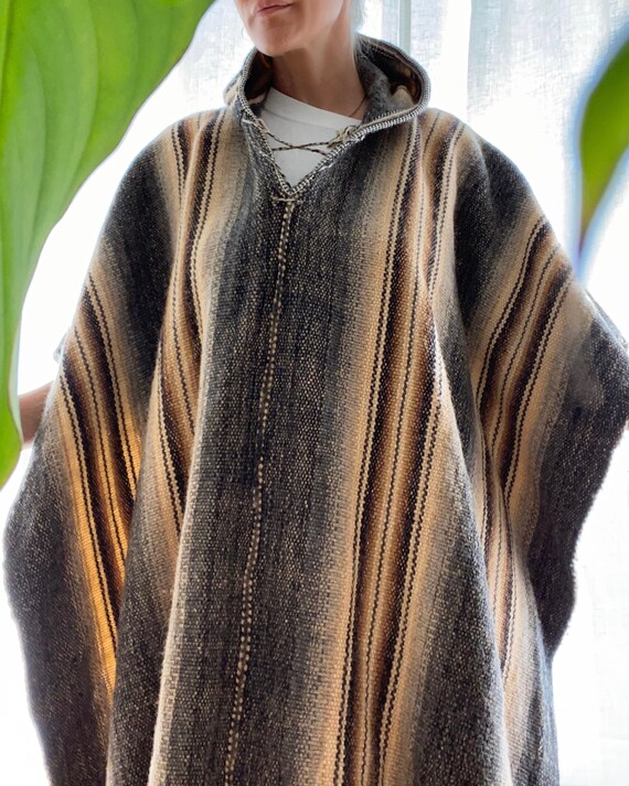 Vintage 1970's Handmade Wool Poncho