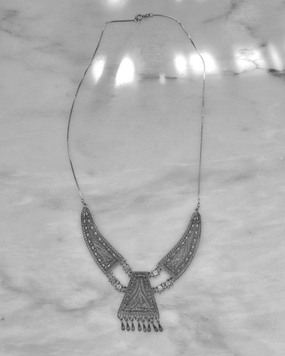Vintage 1970s Silver 925 Sterling Lace Filigree Necklace - Etsy